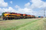 KCS 4809 leads a train out of Robstown